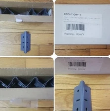 Steel Post Coupling Outer 4"H x 1.375"W x 1.375"D, Edsal Muscle Rack 4-Pack Grey