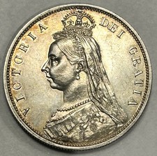 1887 Victoria Silver Half Crown Coin