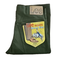 Lee Riders Jeans Size 30x36 Fits 30x34 Vintage 70's Boot Cut Green