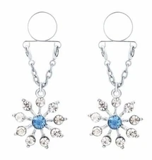 Body Accentz Nipple Rings Non Pierce Non-Piercing Clip On Snowflake Rhinestone D