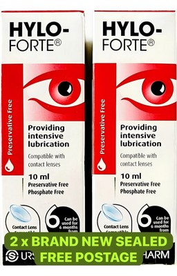 HYLO-Forte  - Schmierende trockene Augentropfen 10 ml x 2 (2er Pack) ~ SCHNELLER VERSAND 