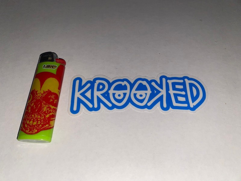 KROOKED SKATEBOARDS STRAIT EYES SKATE STICKER GONZ MARK GONZALES BLIND VISION