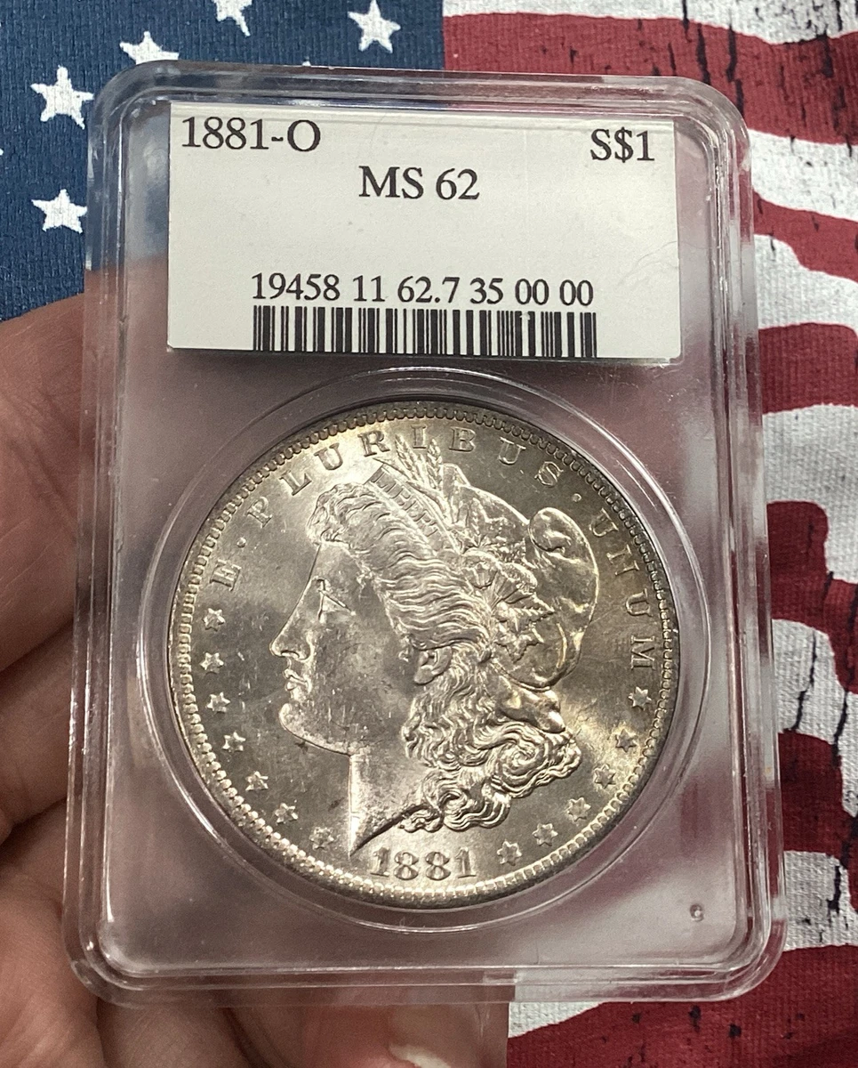 アメリカ　銀貨 1881-S　モルガン　シルバーダラー PCGS MS　62 25+ MS 62 Graded 1881 Year Morgan US Dollars (1878-1921) for sale