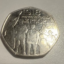 Representation of the People Act UK 50p Fifty Pence Coin 2018 Elizabeth II