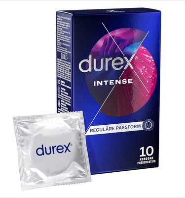 Durex Intense Kondome   Gerippt und genoppt, mit stimulierendem Gel (10 Stück)