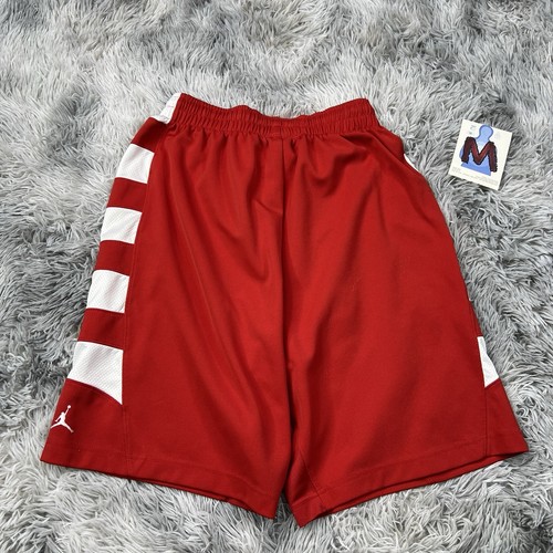 Nike Air Jordan Mens Medium Dri Fit Basketball Shorts Red/White Drawstring - Picture 2 of 9