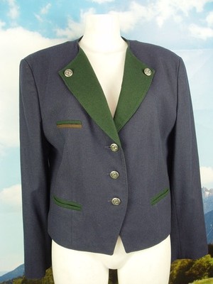 Julius Lang Vintage kurz Loden Blazer leichter Janker Schurwolle blau Gr.42