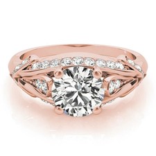 Round Cut 1.50 Ct White Diamond Lab-Created Wedding Ring 14K Rose Gold Finish