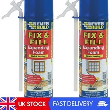 2 Pack 500ml Fill & Fix White Expanding Foam - Fast Cure Sealant for Repairs