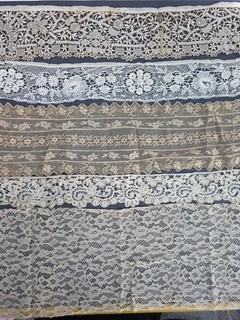 Antique/Vintage Wide Lace Trim And Insertion Trim/Remnants 13 Pieces