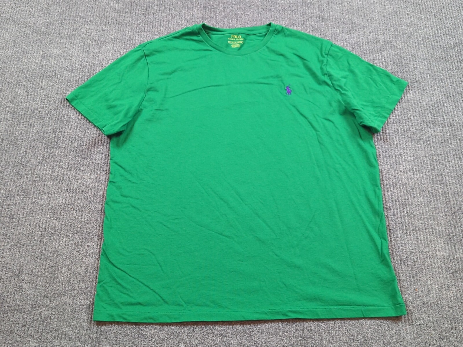 Polo Ralph Lauren camicia uomo XL verde manica corta pony cotone classico