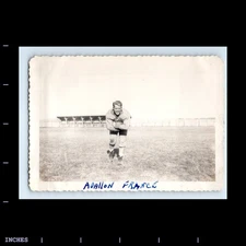 Old Vintage Photo FOOTBALL PLAYER MAN ON FIELD AVALLON FRANCE