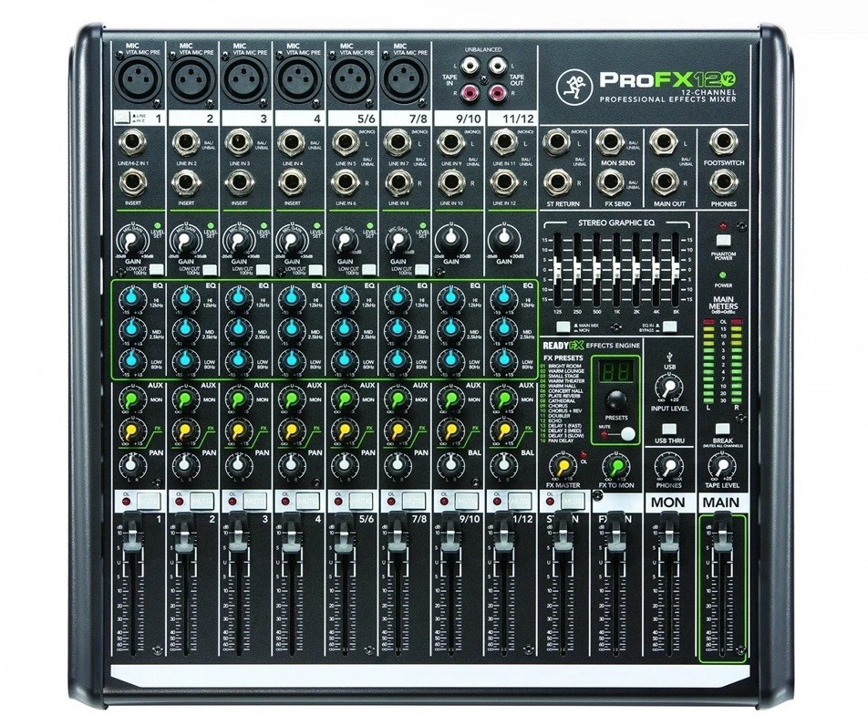 MACKIE ProFX12v2 12チャンネルアナログミキサー　ケース付き Mackie ProFX12 V2 12-Channel Professional Effects Mixer W/ Hard
