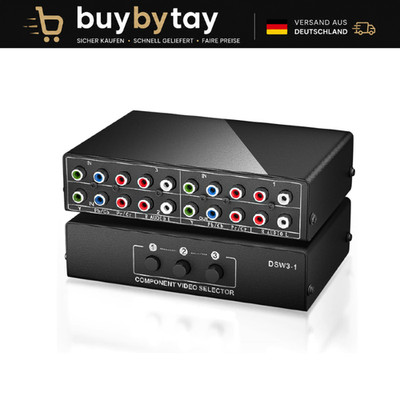 AV RCA Switch 3 in 1 Out Composite Video Audio Switcher 3 Port für Retro Gaming