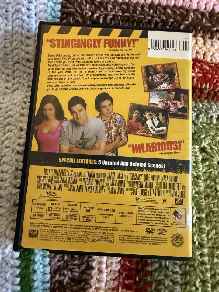 Idiocracy (DVD, 2006) Mike Judge Luke Wilson Dark Comedy⭐️⭐️⭐️⭐️ Foto 2 de 4