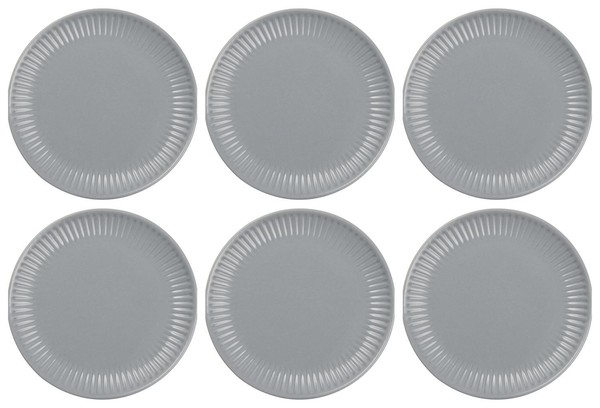 6Er Set FrüHstüCksteller, Brotteller Mynte French Grey Grau D. 19,5Cm Ib Laursen-image