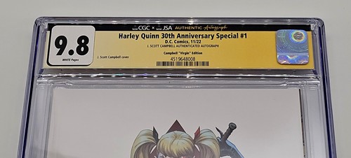 HARLEY QUINN 30TH ANNIVERSARY #1 CGC/JSA SS 9.8 J. SCOTT CAMPBELL VIRGIN EDITION - Picture 3 of 5