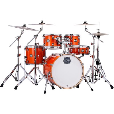 Mapex Mars Maple Fusion 5-Piece Shell Pack With 20'' Bass Drum Glossy Amber