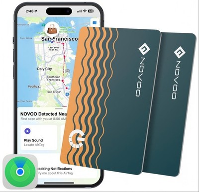 NOVOO Air Tag Karte Wallet 2er Pack Tracker Card Thin 1.6mm Geldbörsenfinder ...