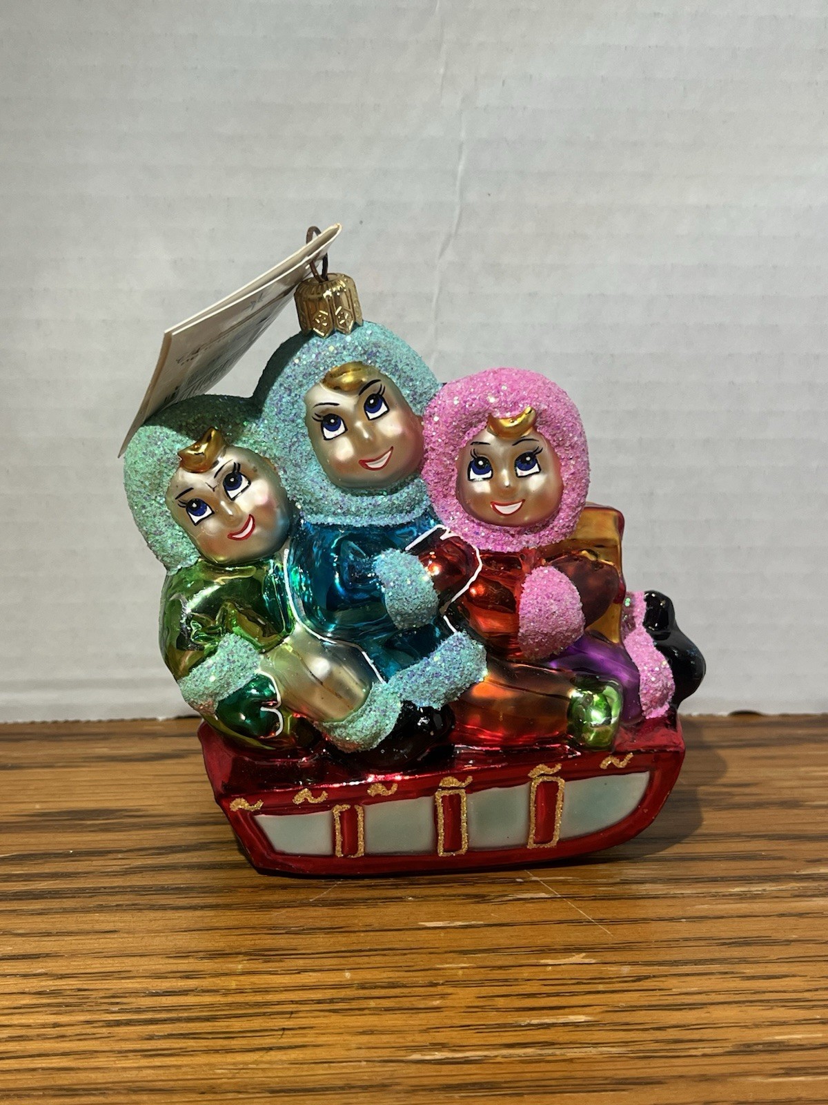 Vintage Rare Christopher Radko Triple The Fun Glass Christmas Ornament 5 In NWT