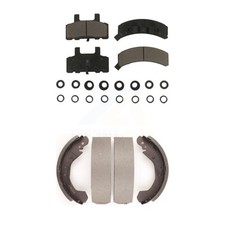 Front Rear Ceramic Brake Pads Drum Shoes Kit For Chevrolet C1500 K1500 GMC Tahoe