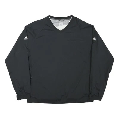 ADIDAS Sweatshirt Sport Homme Noir Col V Mélange Polyester Taille XL Enfilé - Photo 1/4