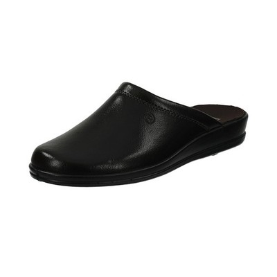 Rohde Lekeberg Men's Slippers - Lightweight Leather Open Toe House Shoes in Brow