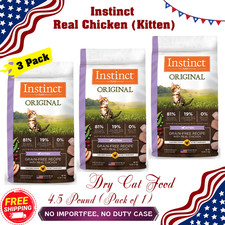 Instinct Original Kitten Dry Cat Food Raw Coated Chicken Grain Free 4.5lb 3 Pack 5.25 per pound