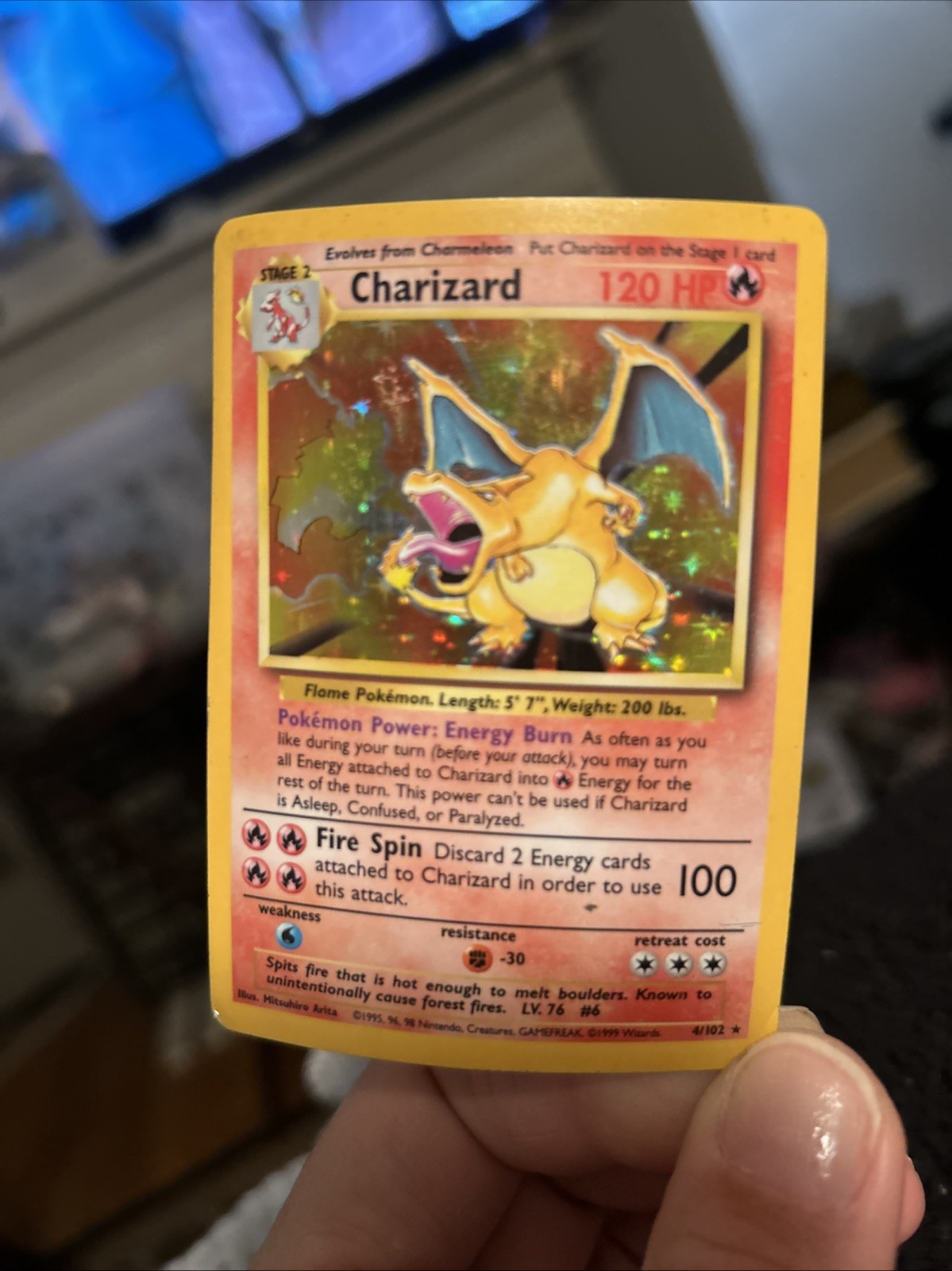 Pokemon TCG Charizard 2000 Base Set 2 Holo Unlimited Rare Card 4/130