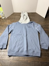 QUIKSILVER YOUTH BOYS HOODIE JACKET Blue Grey Hood Size L 14/16 NWT