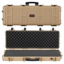 VEVOR Hard Rifle Case IP67 Waterproof Pistol Storage with Pre-cut Foams Khaki
