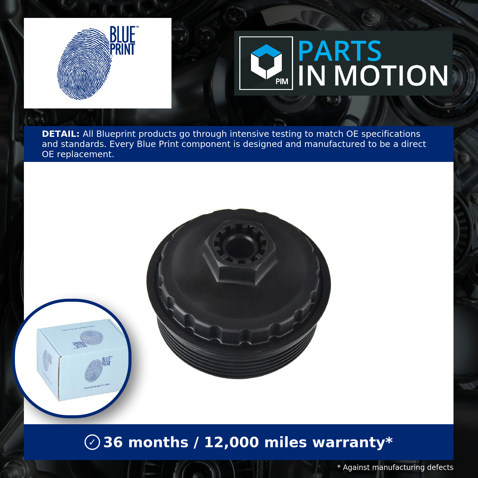 BLUE PRINT ADBP990008 Oil Filter Housing Cap Replacement For Ford Nissan Renault - Image 2