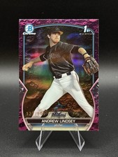 2023 Bowman Draft Chrome Andrew Lindsey #BDC-18 Fuchsia Lunar Refractor /199 CC1