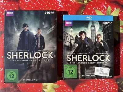 Sherlock - Die komplette Staffel 1 (Blu-ray, Neuwertig) & Staffel 2 (DVD, Neu)