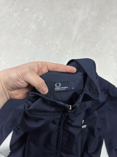 Fred Perry Sportswear 00s Vintage Jacket Tracksuit Nylon Blue Logo Regular Fit image 7