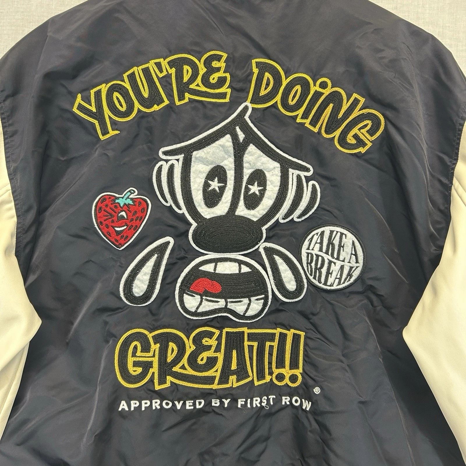 First Row Varsity Jacket Mens XXL You're Doing Great Graphic Letterman Bomber - product detail image 12