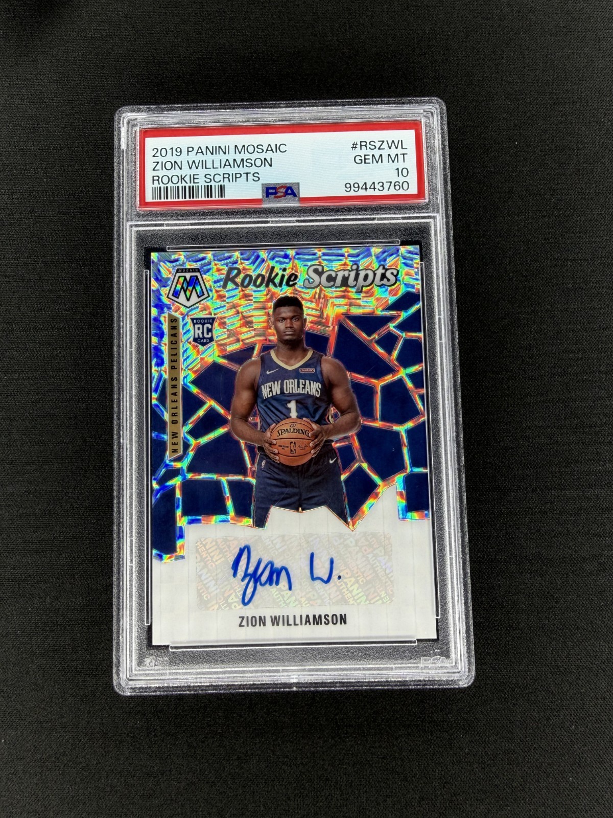 Zion Williamson 2019 Mosaic Auto PSA 10 Rookie