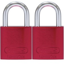 ABUS 72LL/40 Rot 2er Set, Vorhängeschloss Liebesschloss geeignet für Gravuren