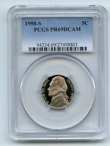 1998-S Jefferson Nickel Proof — photo from another recent sale