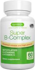 Igennus Super B-Complex Methylated B Vitamins - Sustained Release, Clean Label 