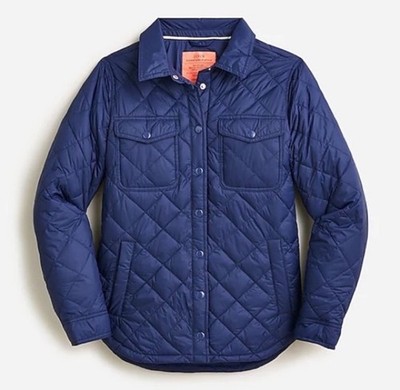 J Crew Quilted Jacket Shirt Blue XL BK346