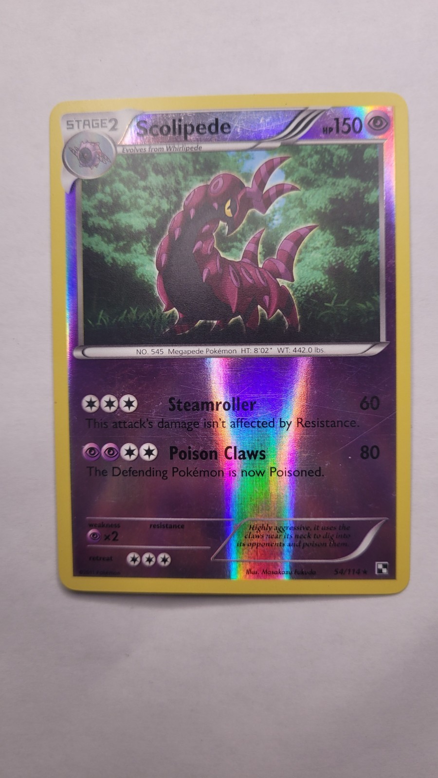 Scolipede Black & White Reverse Holo Rare Pokémon TCG 54/114