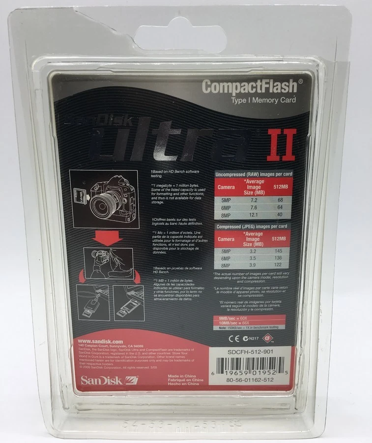 Sandisk Ultra II 512 MB Compact Flash Memory Card (SDCFH-512-901) - Image 2 of 2