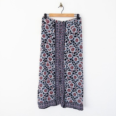 Fat Face Arabella schwarz Wild Blumen Midirock Gr 18 Boho elastische Taille