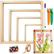 16 pcs Needlepoint Stretcher Bars Set, Wooden Stretcher Bars for Needlework E...