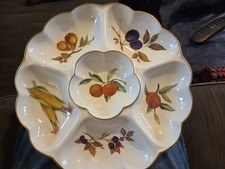Royal Worcester Evesham VALE Large Crudite Dish Chip & Dip Appetiser 34cm RARE