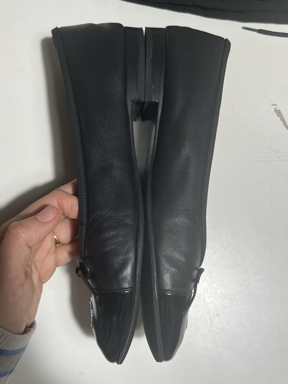 Chanel Classic Black Ballet Flats Size 38.5 With Dust bags thumbnail 7