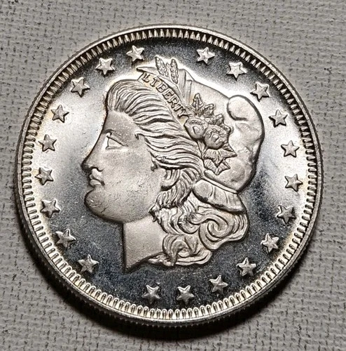 Morgan Dollar Design With Parliament Eagle Reverse 1 oz .999 Fine Silver