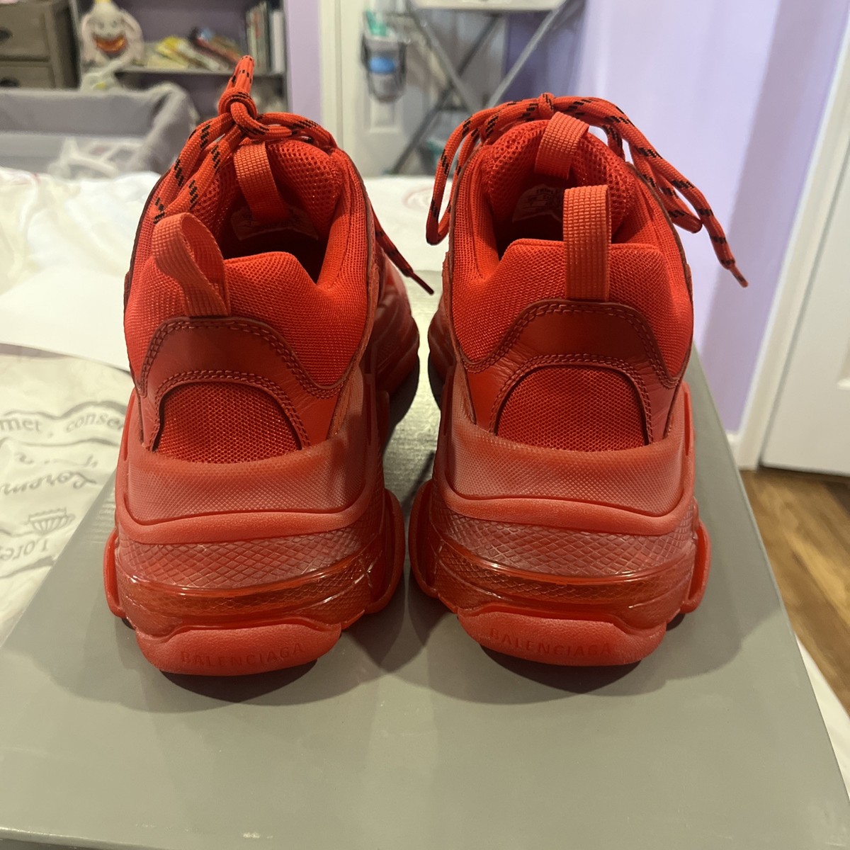 Balenciaga Triple S RED sneakers shoes 5241624 MENS US 8 EUR 41 | eBay