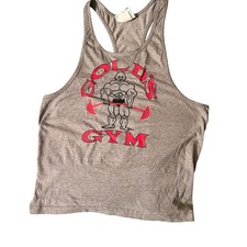 Vintage Golds Gym Mens Gray Tank Top Size L